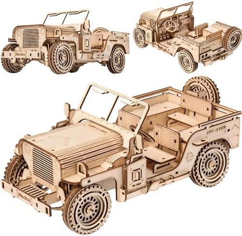 Little Story Holz Puzzle 3D Pädagogisch Do it Self Für Kinder Erwachsene Sammlerstück (Militärfahrzeug)