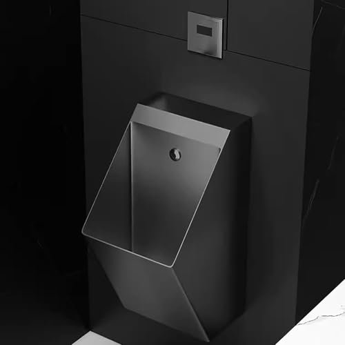 Urinal Aus Edelstahl 304, Urinal mit Sensor für Den Haushalt/Gewerbe für Männer und Erwachsene, Urinal mit Spülung für Männer, Intelligente Toilette mit Spülung für Männer, für Den Außenbereich(Grau)