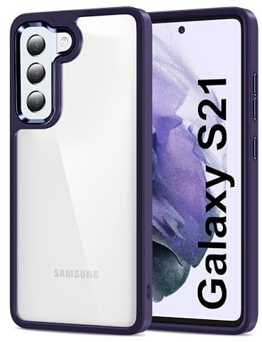 HOOMIL Crystal Clear Hülle für Samsung Galaxy S21 5G 6,2 Zoll, Nie Vergilbung Transparent - Violett