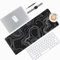 Black Mouse Mat Large Desk Mat 35.4 x 15.7 Inch, Topographic Mouse Pad Gaming Mousepad, Waterproof Keyboard Mat, Desk Pad Non-Slip Rubber Base Mouse Mats for Desk Office Gaming Home Decor -964HDM