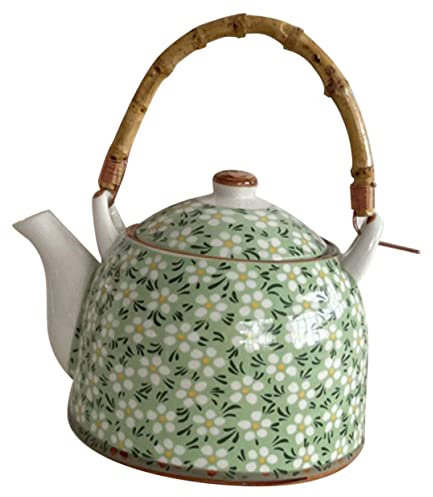 MOKLYF Teiera in Ceramica in Stile Giapponese, Caldaia in Ceramica(Verde-14x14cm
