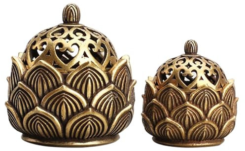 HDGSAFD 2 Brûleurs D'Encens Lotus, Bougeoir D'Encens en Métal, Mini Bâtons D'Encens, Porte-Encens De Table Lotus, Ornements Créatifs pour La Décoration