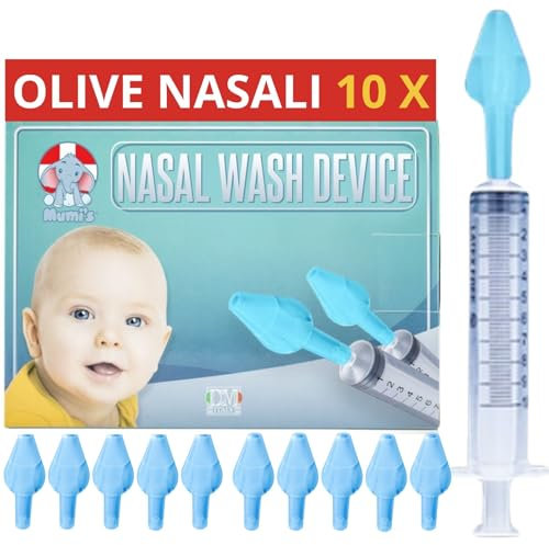 10 olive nasali per lavaggi neonato , compatibili con siringa per lavaggi nasali bambini , Made in italy