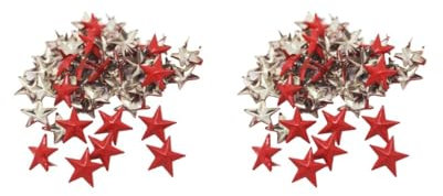 2 set di 50 rivetti a forma di stella rossa, punk, per lavori in pelle, fai da te, punk, 15 mm