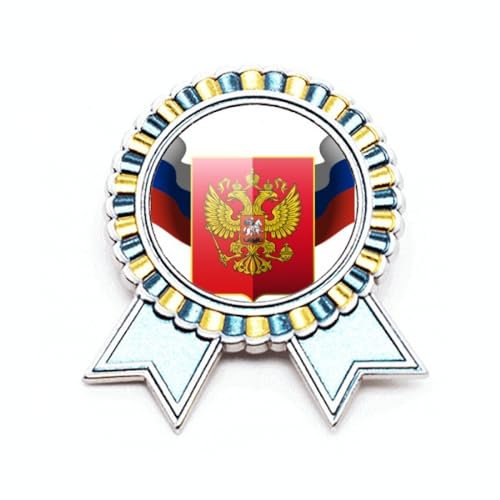 Brosche mit Nationalemblem, Russland, Anstecknadel, Gewinner-Auszeichnung, Medaille, M, Metall