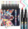MKNZOME 12 Color Nail Polish Pens Set, Nail Art Pens Nail Varnish Pens Drawing Painting Point Liner Acrylic Painted Pen Kit, Waterproof and Quick-drying Nail for DIY Nails Art Design Manicure Tools