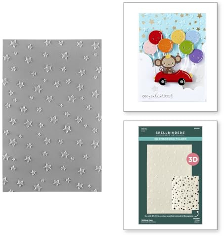 Spellbinders E3D-120 Wishing Stars 3D Embossing Folder from The Little Smiles Collection