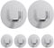 6 Pack Self Adhesive Hooks, Adhesive Towel Hook for Bathrooms Heavy Duty Stick on Wall Door Hooks Hangers Coat Hooks for Kitchen Home (Silver)
