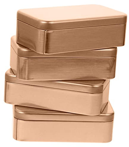 GANAZONO 4 Stück Weißblechdose Weißblechbox Rechteckig Lebensmittelecht Mit Deckel Vielseitig Für Süßigkeiten Party Geschenk Hochzeitsdeko