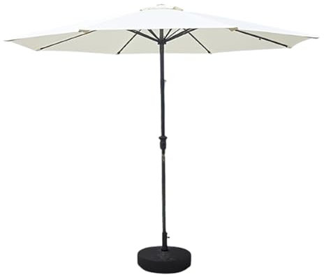 DKPLOE Parasol de Jardin Exterieur Grand Parasol de Balcon Avec Pied Inclus Structure Stable Poignée Rotative Facile À Ouvrir Et À Fermer Convient Pour Un Usage Domestique Et Commercial(Blanc cassé,30