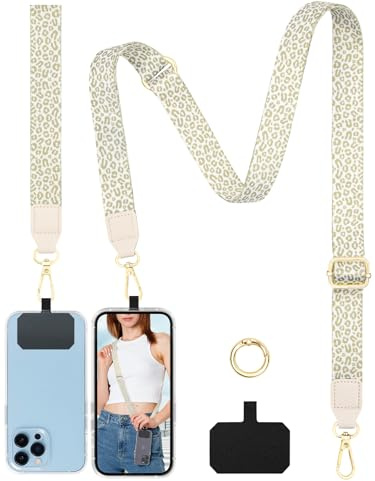 Faneam Cordino Cellulare Donna Universale, Cordino per Cellulare con Catena per Cellulare Motivi Chic, Tracolla per Borsa Donna, Laccio per Cellulare da Collo Regolabile e Rimovibile
