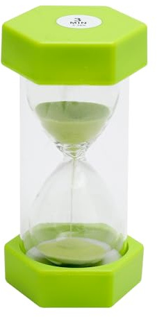 FIUTEKO 3 Minuten Sanduhr Timer, Kinder Lernhilfe mit stoßfestem Design, Eieruhren Set Sanduhr Glas Timer visuelles Zeitmanagement Werkzeug für Spiele, Klassenzimmer, Kita, Büro