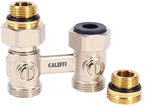 Doppel-Hahnblock Durchgangsform mit EK (Eurokonusanschluss), [3/4EK-3/4''IG] Adapter auf 1/2AG beiliegend