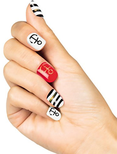 NET TOYS Maritime Nägel Kunstnägel Marine Look 24 Stück künstliche Fingernägel Navy Kunstfingernägel Matrosin