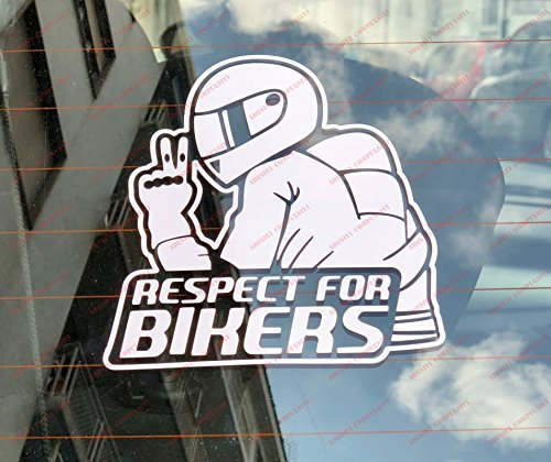 Respect For Bikers, adesivo per Auto e Moto (Bianco)