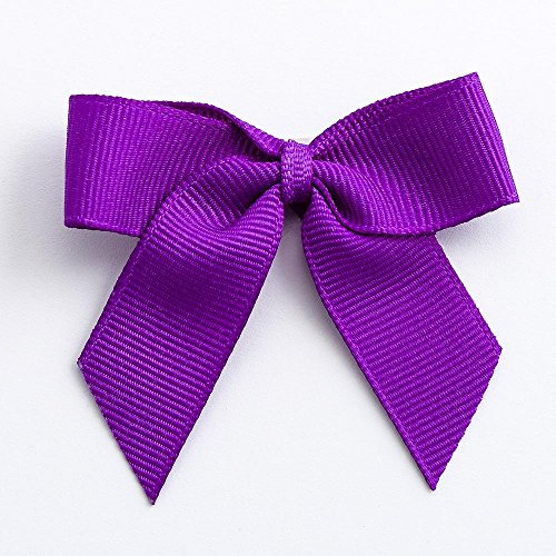 Italian Options Small Grosgrain Ribbon Bows Self Adhesive Bows for Crafting Gifts Sewing Hair Bow Wedding Stationery Floristry Cakes Crafts Decorations Purple 12 Pack 5cm