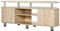HOMCOM Mueble de TV para Televisores de hasta 55 Pulgadas Mesa para TV de Salón Moderna con 2 Puertas y 2 Estantes para Dormitorio 120x39,5x52 cm Roble