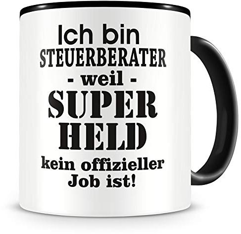 Samunshi® Steuerberater Tasse mit Spruch Geschenk für Steuerberater Mann Frau Kaffeetasse groß Lustige Tassen zum Geburtstag schwarz 300ml