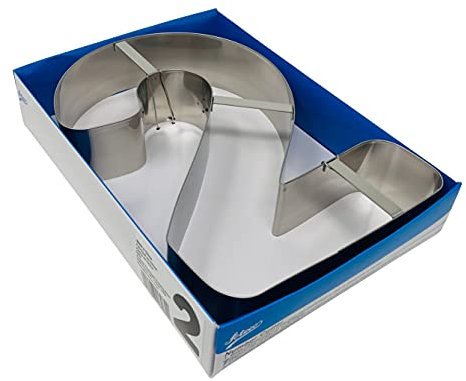 Ateco 6962 Large Number 2 Cake Cookie Cutter 7-1/4 Inch Left to Right x 11 Inch Top to Bottom x 2-1/8 Inch High