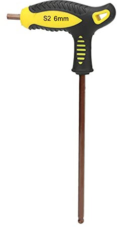 Hyuduo Hex Key Wrench Ball Head T Shape Long Handle Hex Screwdriver Spanner Repairing Hand Tool for Automotive Industry(6Mm),Allen Key