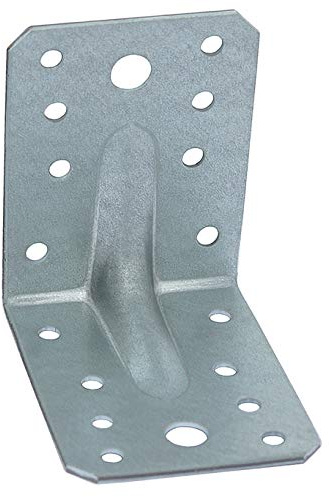 50 conectores angulares para placas perforadas, 70 x 70 x 55 x 2,0 mm, cincado