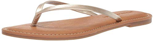 Amazon Essentials Damen Zehensandale, Gold, 38 EU Weit