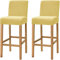 Dimatic Samt Plüsch Stuhl Abdeckung Theke Pub Bar Hocker Stuhl Slipcover für Esszimmer Cafe Barhocker Slipcover Möbelschutz Anti-Rutsch-Bezug mit elastischem Boden, 2er Set, Gelb