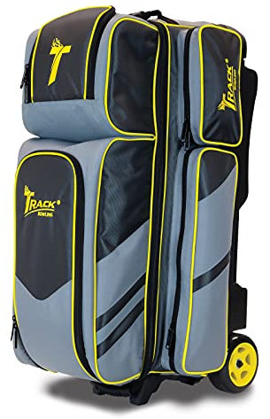 Track Select Bowlingtasche mit DREI Rollen, Grau/Gelb