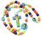 Kimyu Rosenkranz-Halskette – Cartoon-Jesus-Kreuz-Anhänger, Halskette, Rosenkranz, Perlen, katholische Halsketten, Kinder, Mädchen, Mode, religiöser Schmuck, 8mm/0.31in, Holz, Perle