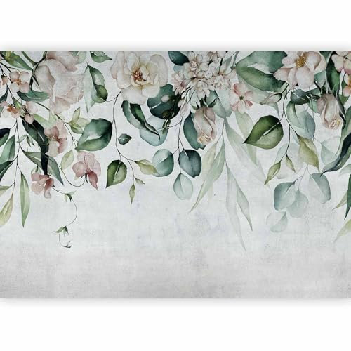 murando - Papier peint panoramique nature 400x280 cm - Revêtement mural décoration pour chambre salon - Design moderne - Vert marron gris - Gogreen tendances feuilles plantes nature b-C-0949-a-a