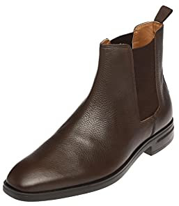 Eleganti Stivali Chelsea da Uomo in Pelle Marrone, 43 EU