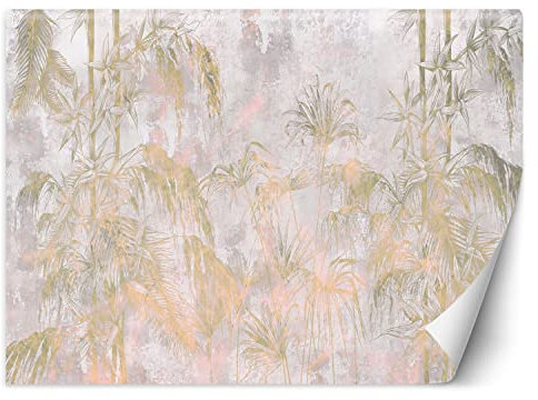 Feeby Fotomurales Plantas tropicales Naturaleza Exotismo 400x280 cm Amarillo Tejido No Tejido Papel Tapiz Fotográfico Decorativos Murales Dormitorio Oficina Hotel Spa Textura Hojas Pared