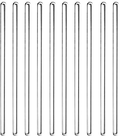 10 Pack of Glass Stirring Rod,Reusable Glass Mixing Tools with Round Bottom,5-6mm Smooth Glass Stirring Stick for Resin,Waxes,Coffee,Cocktail,Heat Resistant Glass Sticks for Kitchen,Science,Lab