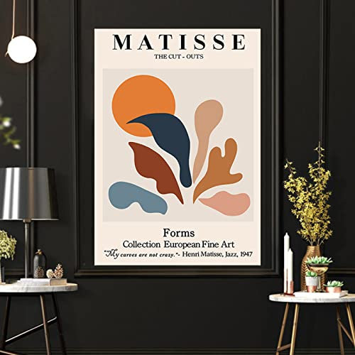 Henri Matisse Poster Bunte Linie Botanisches Poster Baum Grünes Blatt Poster Matisse Bild Vintage Abstrakte Pflanze Galerie Poster Minimalistische Wand Bilder Matisse Kunstdrucke 0610258