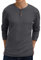 Sailwind Mens Long Sleeve T Shirt Henley Waffle Tops for Men Casual Sweatshirts(Dark Grey, L)
