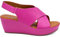 CIARA LONDON Ladies Fuchsia Open Toe Slip On Mid Heel Wedge Hook And Loop Casual Summer Sandals UK 4