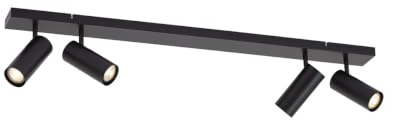 Qazqa Verstellbarer Deckenstrahler, Deckenspot - Renna - Schwarz, max. 35W, Geeignet für LED, 100cm, 4-flammig, Ideal als Küche lampe und Wohnzimmerlampe