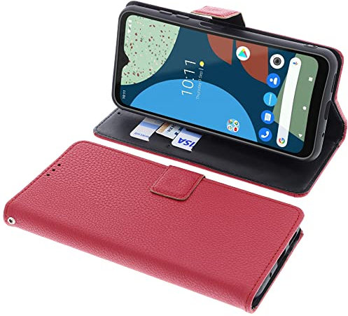 foto-kontor Tasche kompatibel mit Fairphone 4 Schutzhülle Book Style rot Schutz Hülle Buch