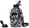 Fitnesse 2.2L Water Bottle with Straw and Covered Lid – Phone & Key Storage - Drop proof - Leak Proof - Shoulder Strap and Handle – Large Gym Water Bottle – BPA Free – Cow Print