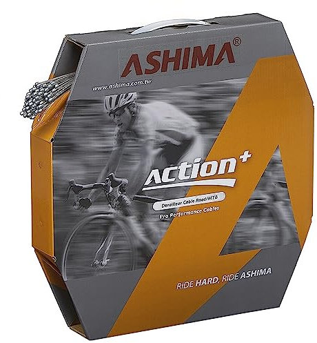 ASHIMA Unisex Adulto Derailleur Cable Campagnolo 1.1 x 2100 mm Action+, Black, Taglia UNICA