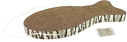Kratzbaum in Fischform zum Aufhängen, Katzenminze, 50 x 23 cm