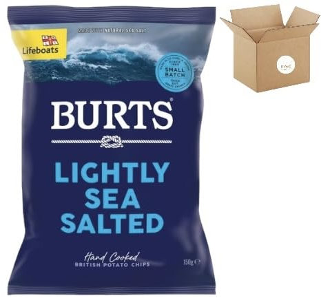 Burts Crisps Hand Cooked Potato Chips 20 X 40G Full | KV&C BRANDED BOX | (Lightly Sea Salted)