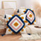 Merrycolor 2er Set Kissenbezug 50x50cm, Rosa Getuftet kissenbezüge mit Blau Quasten Boho Baumwolle Leinen Dekokissen Zierkissenbezug für Schlafzimmer Wohnzimmer