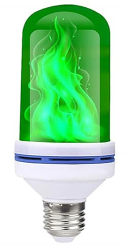 anso 4 Mode E27 LED Flicker Flame Light Simulated Burning Fire Effect Party Garden 9W Bulb (Green)