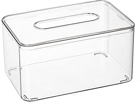 Porta Fazzoletti Fai da Te, Scatola Porta Fazzoletti, Dispenser Fazzoletti in Plastica, Semplice Dispenser Porta Carta, Scatola per Tovaglioli Fai da Te Trasparente Allargata con Cinghia per Ufficio R