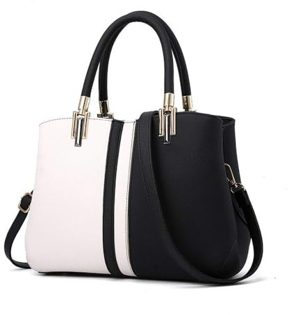 Nevenka Geldbörsen und Handtaschen für Frauen Top Griff Taschen Leder Satchel Totes Umhängetasche Von (Black)