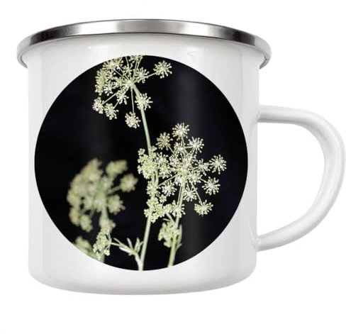artboxONE Emaille Tasse Botanische Serie Fenchel Kräuter von Wundertüte - Emaille Becher Natur