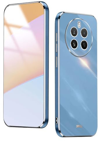 HAOYE Hülle für Realme 12 Pro / 12 Pro+ Plus 5G, Premium Qualität Ultradünn Weiche Galvanisieren von TPU Handyhülle, Silikon TPU Schock-Absorption Schutzhülle Case. Blau