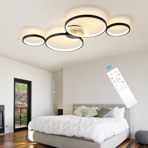 LED Deckenlampe,Moderne Deckenleuchte Dimmbar mit Fernbedienung Wohnzimmer, 45W Dimmable , Rund, Wohnzimmerlampe mit Memory Funktion, für Wohnzimmer,Schlafzimmer, Büro