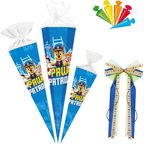 alles-meine.de GmbH Schultüte - Paw Patrool 35-100 cm Größe wählbar Zubehör Spitze - Zuckertüte - Tüllabschluß/Filzabschluß - eckig/rund - Jungen & Mädchen - klein & ..